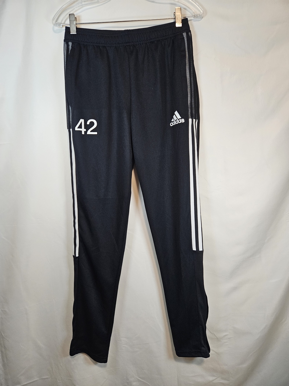 adidas Black Jogger Pants with White Side Stripes
